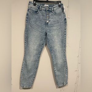 Lauren Conrad stonewashed button fly mom Jean